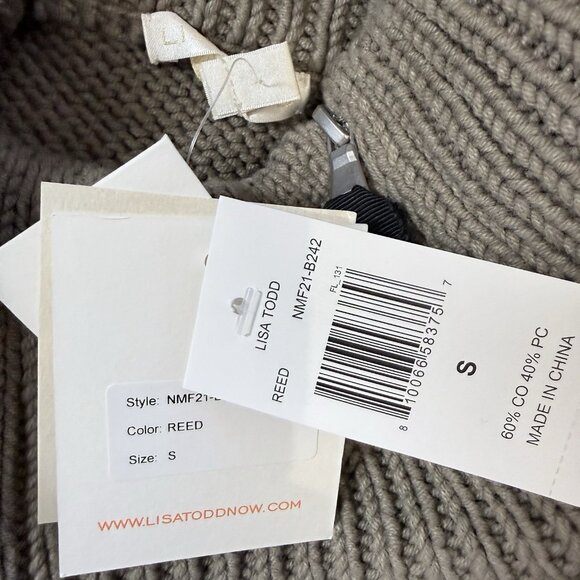 Lisa Todd Women's Size Small Mock Zip Neck Zi Long Sleeve Sweater Reed Brown - Picture 6 of 6